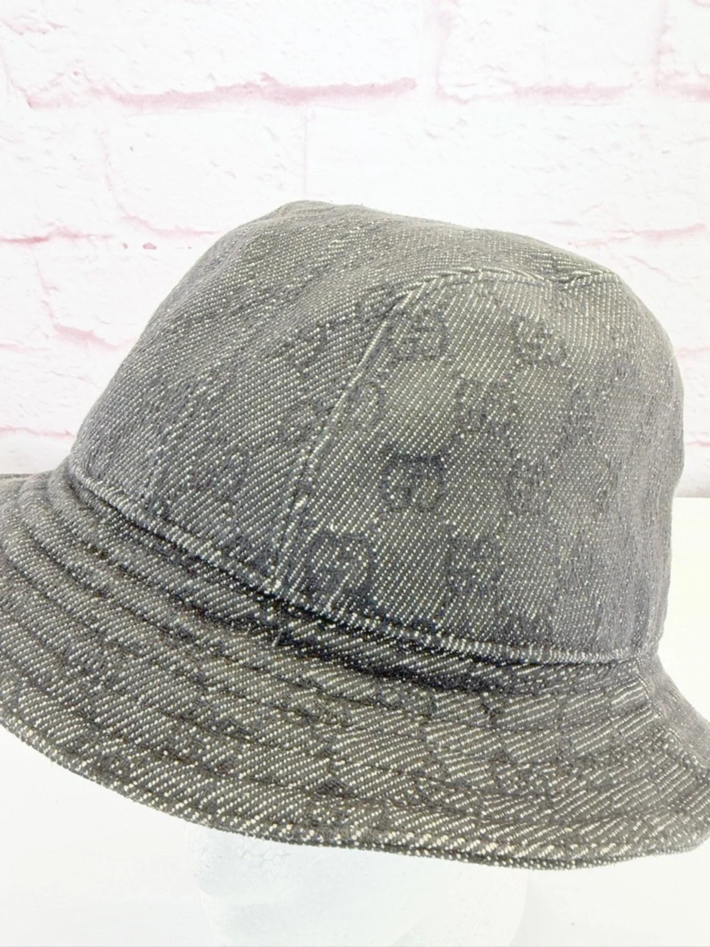 Gucci Vintage Black Denim Gg Canvas Bucket Hat